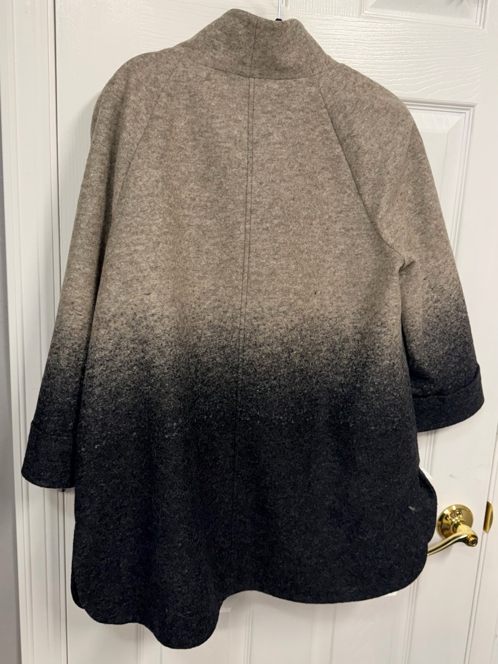 Nordstrom Ombre Wool-Blend Cape Coat in Gray and Black - Picture 3 of 4